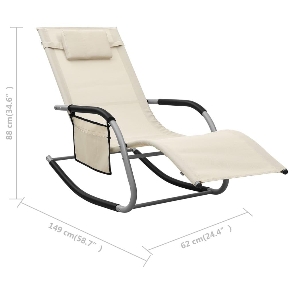 Sun Loungers 2 pcs Textilene Cream and Gray at Set Shop and Smile