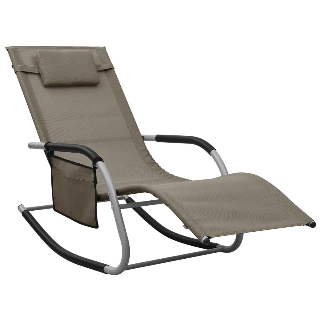 Sun Loungers 2 pcs Textilene Taupe and Gray at Set Shop and Smile