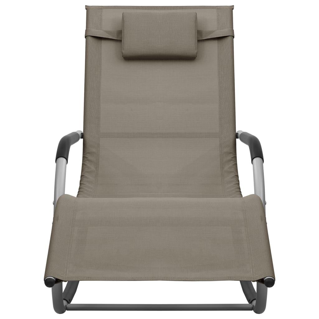 Sun Loungers 2 pcs Textilene Taupe and Gray at Set Shop and Smile