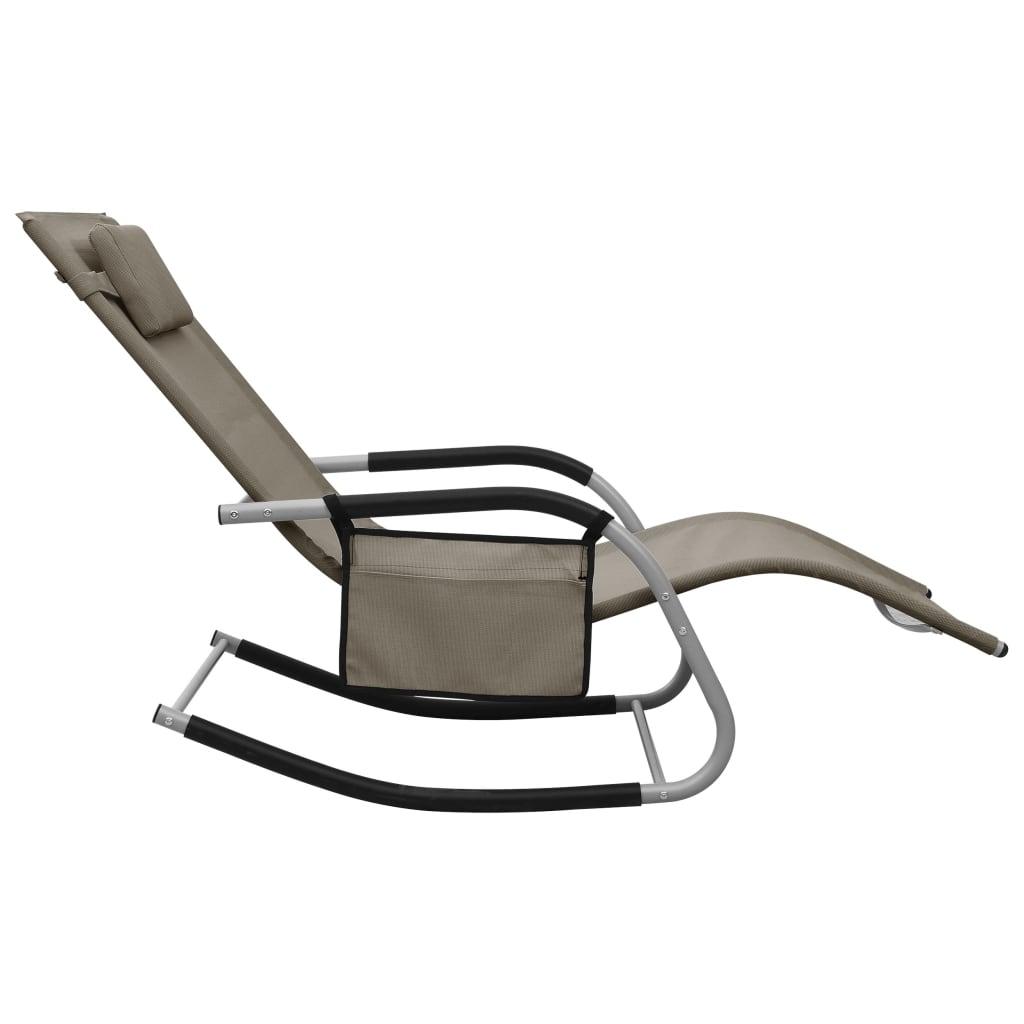 Sun Loungers 2 pcs Textilene Taupe and Gray at Set Shop and Smile