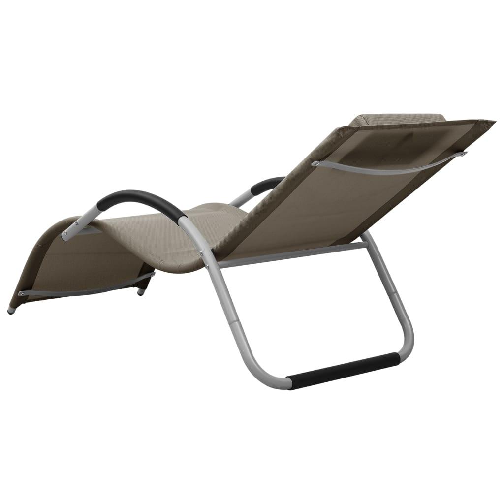 Sun Lounger Textilene Taupe and Gray at Set Shop and Smile