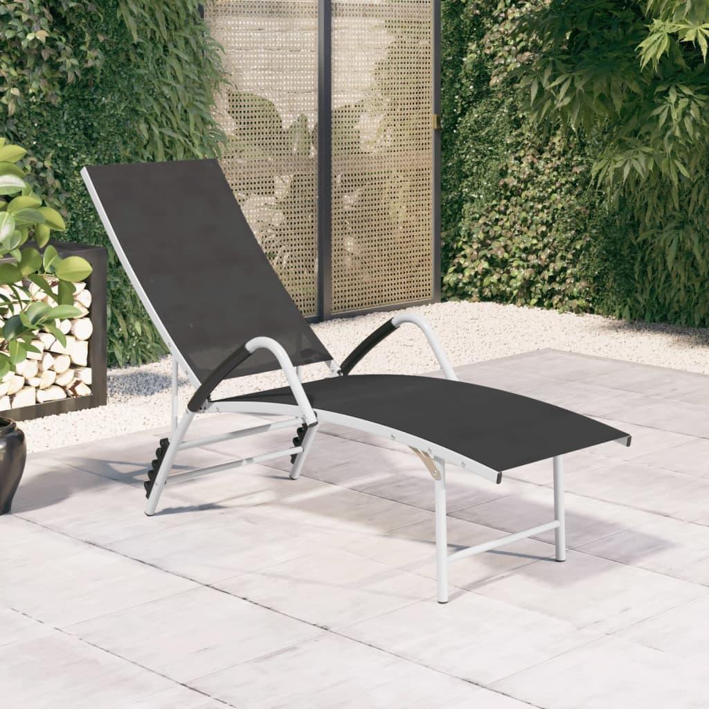 Sun Lounger Textilene and Aluminum Black at Set Shop and Smile