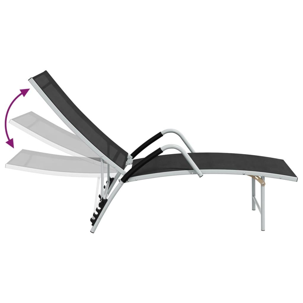 Sun Lounger Textilene and Aluminum Black at Set Shop and Smile