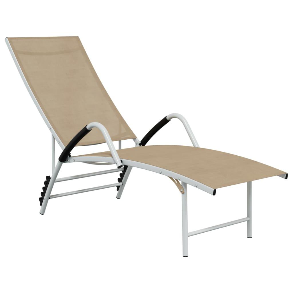 Sun Lounger Textilene and Aluminum Cream at Set Shop and Smile