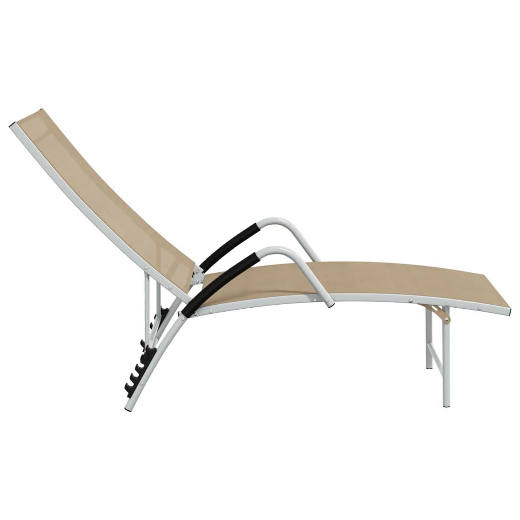 Sun Lounger Textilene and Aluminum Cream at Set Shop and Smile