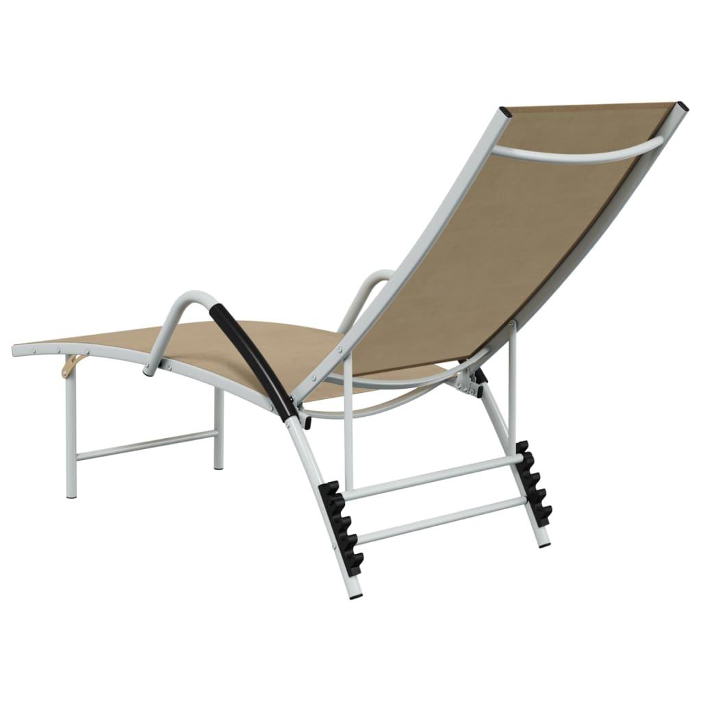 Sun Lounger Textilene and Aluminum Cream at Set Shop and Smile
