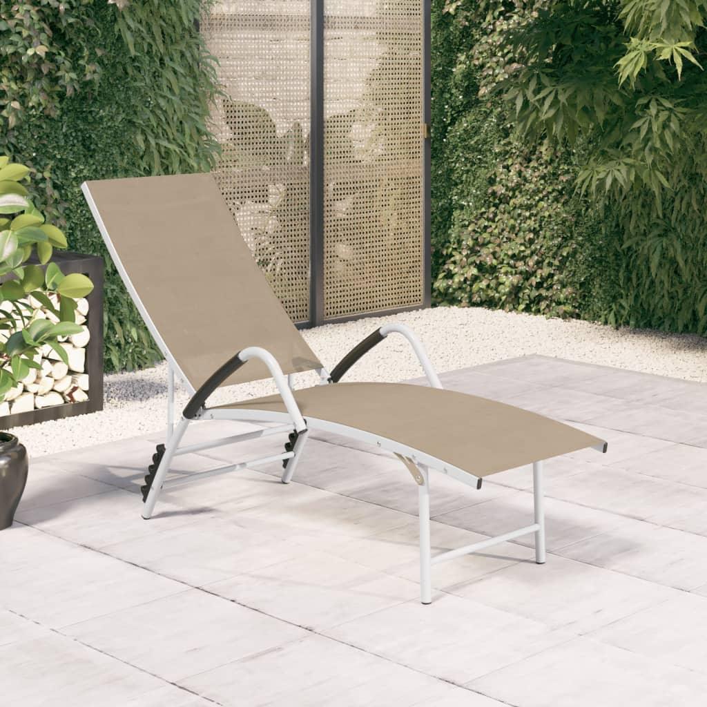 Sun Lounger Textilene and Aluminum Cream at Set Shop and Smile