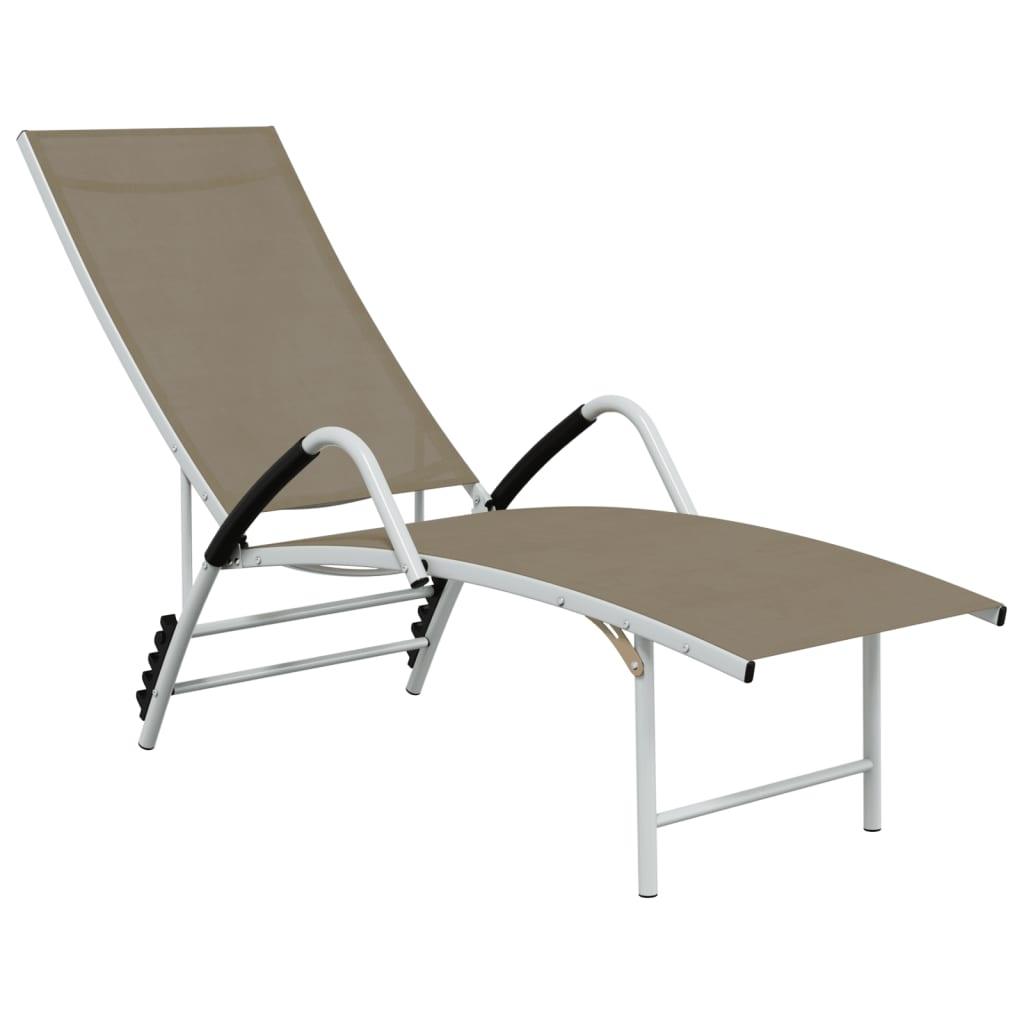 Sun Lounger Textilene and Aluminum Taupe at Set Shop and Smile
