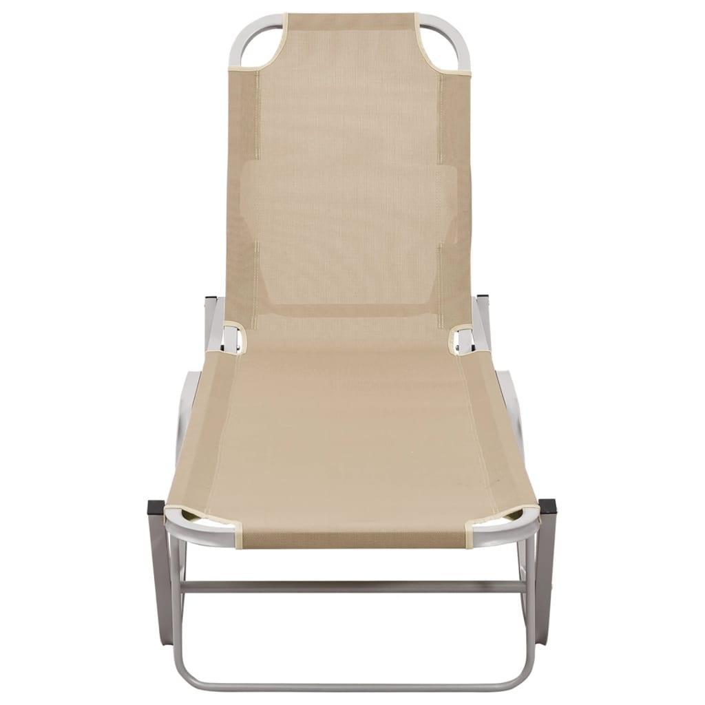 Sun Lounger Aluminum and Textilene Cream at Set Shop and Smile