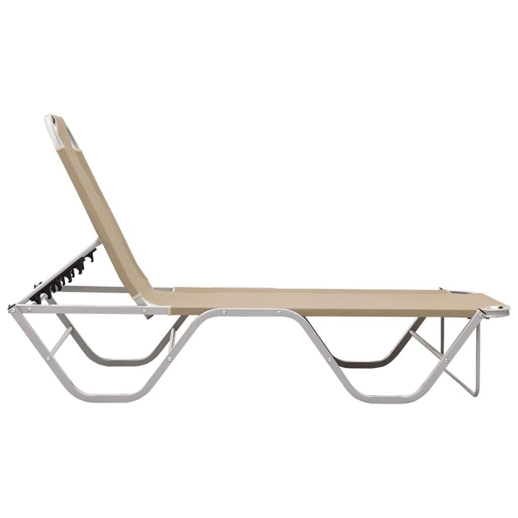 Sun Lounger Aluminum and Textilene Cream at Set Shop and Smile