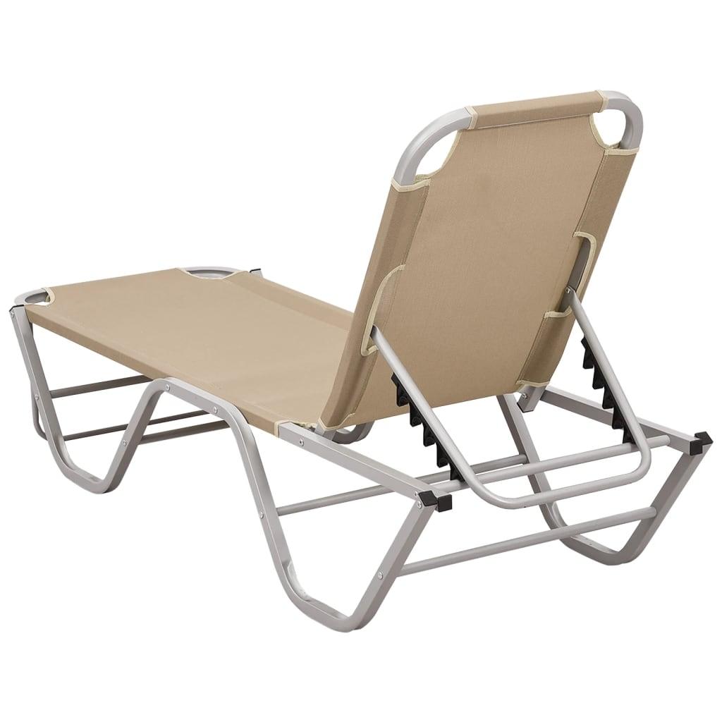 Sun Lounger Aluminum and Textilene Cream at Set Shop and Smile