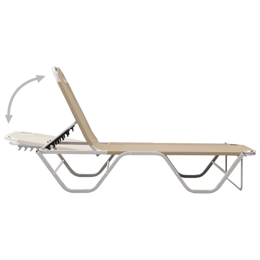 Sun Lounger Aluminum and Textilene Cream at Set Shop and Smile