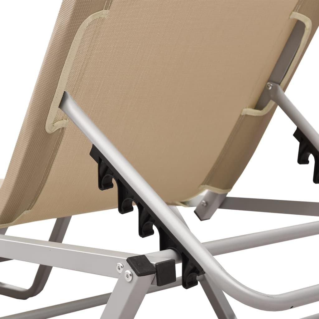 Sun Lounger Aluminum and Textilene Cream at Set Shop and Smile