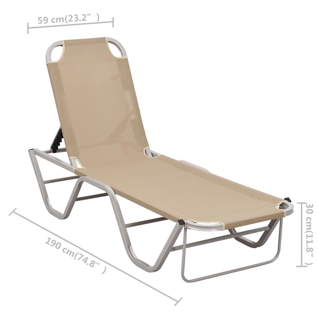 Sun Lounger Aluminum and Textilene Cream at Set Shop and Smile
