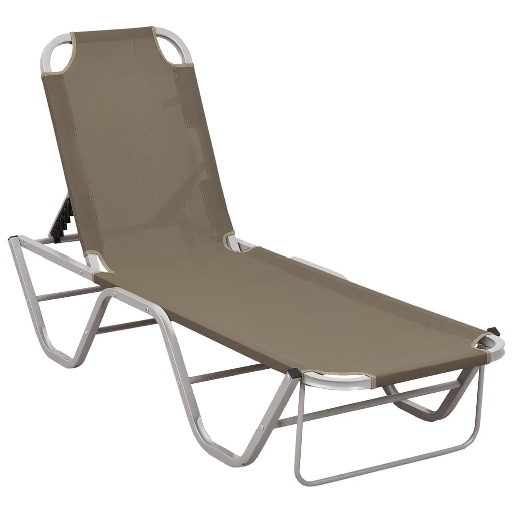 Sun Lounger Aluminum and Textilene Taupe at Set Shop and Smile