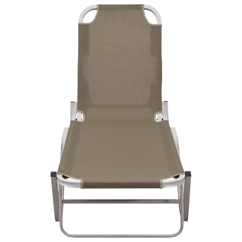 Sun Lounger Aluminum and Textilene Taupe at Set Shop and Smile