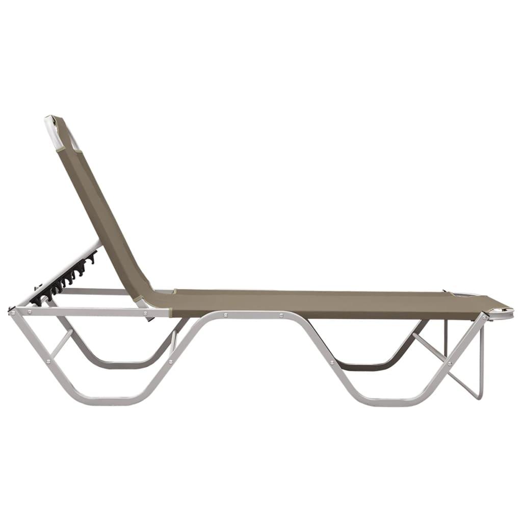 Sun Lounger Aluminum and Textilene Taupe at Set Shop and Smile