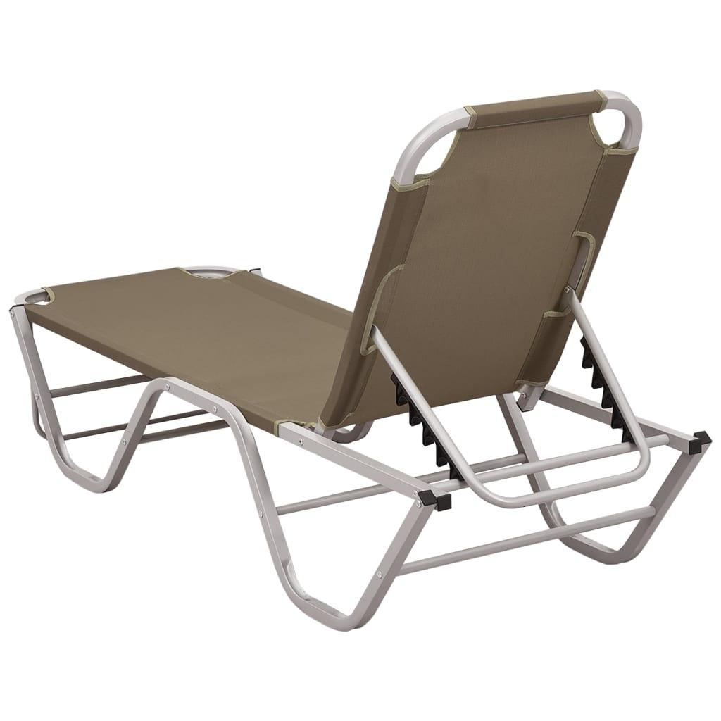 Sun Lounger Aluminum and Textilene Taupe at Set Shop and Smile