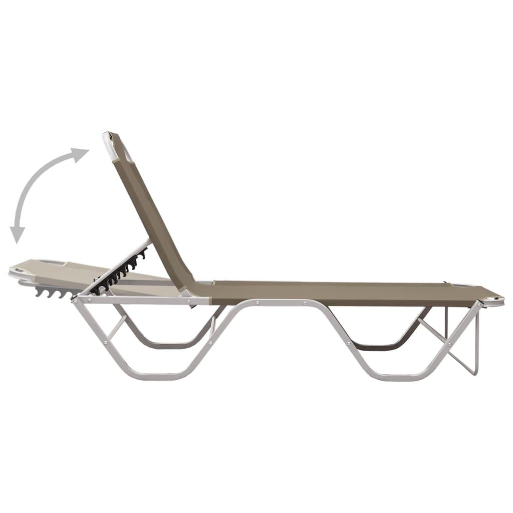 Sun Lounger Aluminum and Textilene Taupe at Set Shop and Smile