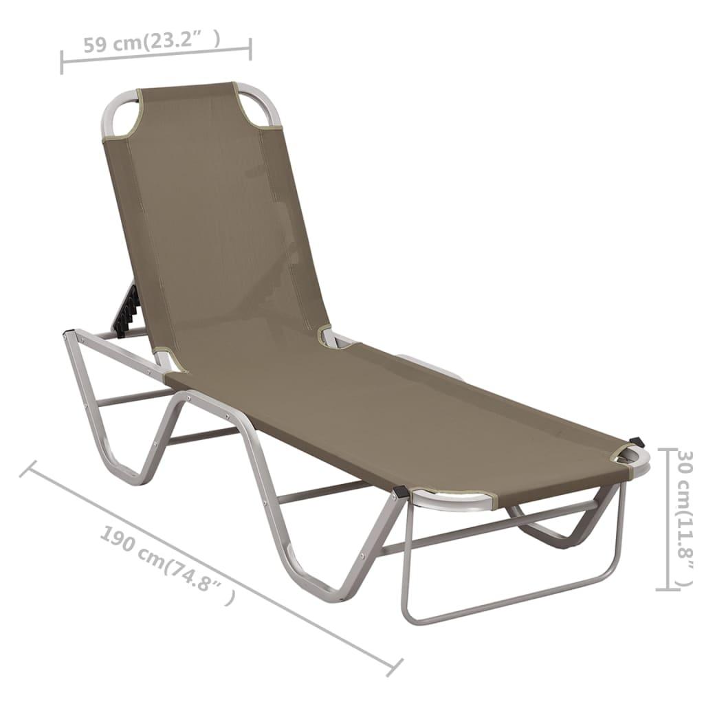 Sun Lounger Aluminum and Textilene Taupe at Set Shop and Smile