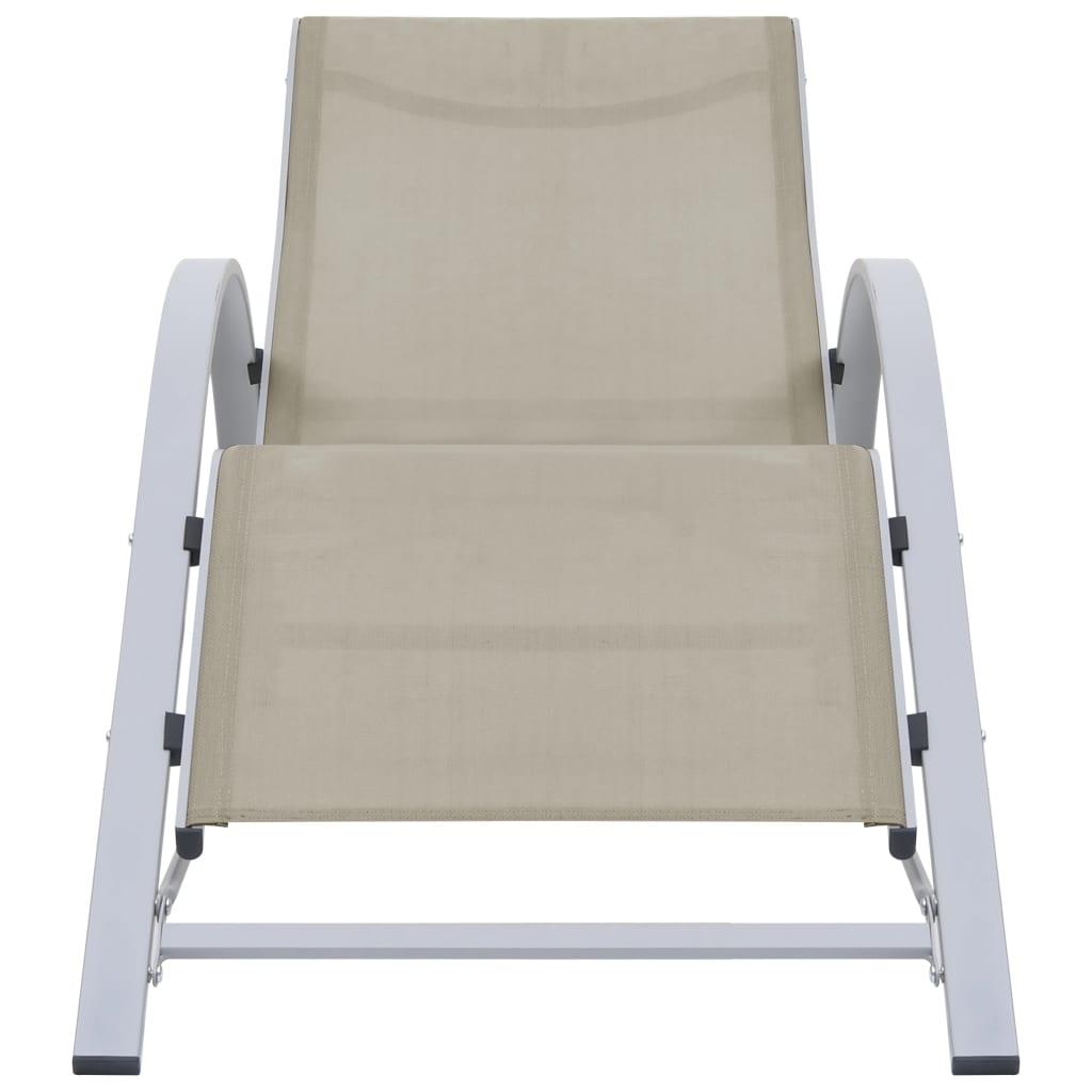 Sun Loungers 2 pcs with Table Aluminum Cream at Set Shop and Smile