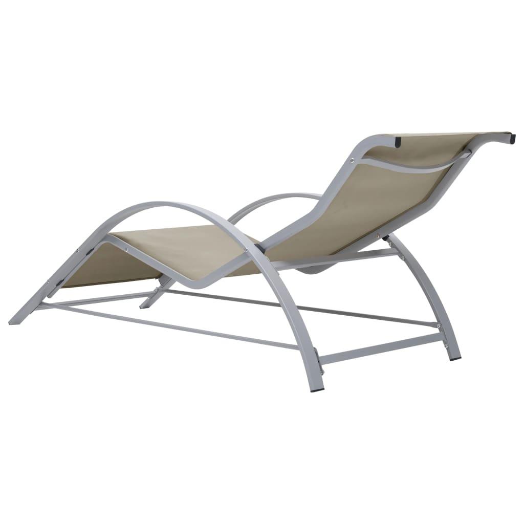 Sun Loungers 2 pcs with Table Aluminum Cream at Set Shop and Smile