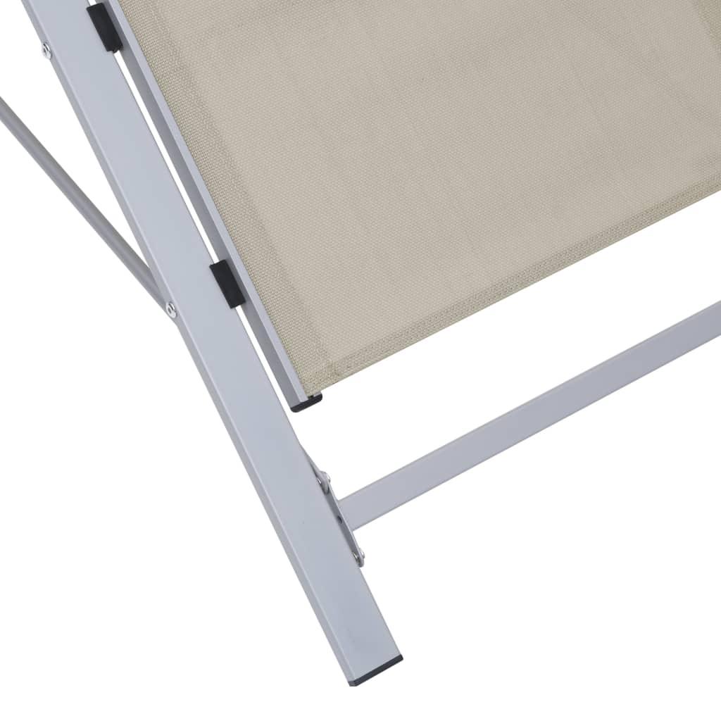 Sun Loungers 2 pcs with Table Aluminum Cream at Set Shop and Smile