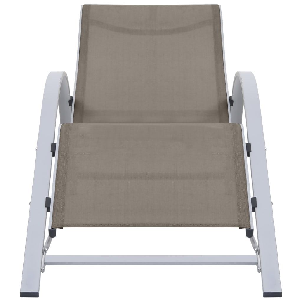 Sun Loungers 2 pcs with Table Aluminum Taupe at Set Shop and Smile