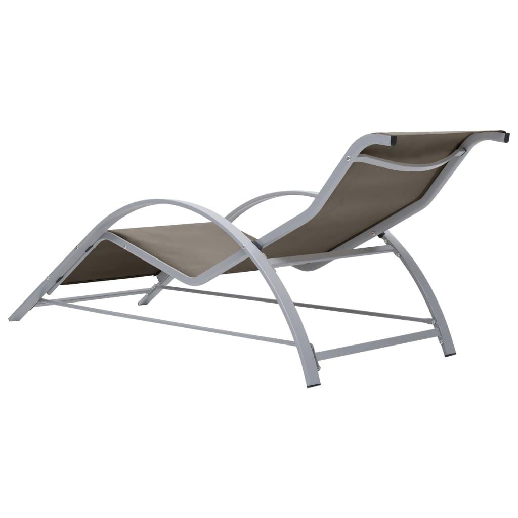 Sun Loungers 2 pcs with Table Aluminum Taupe at Set Shop and Smile