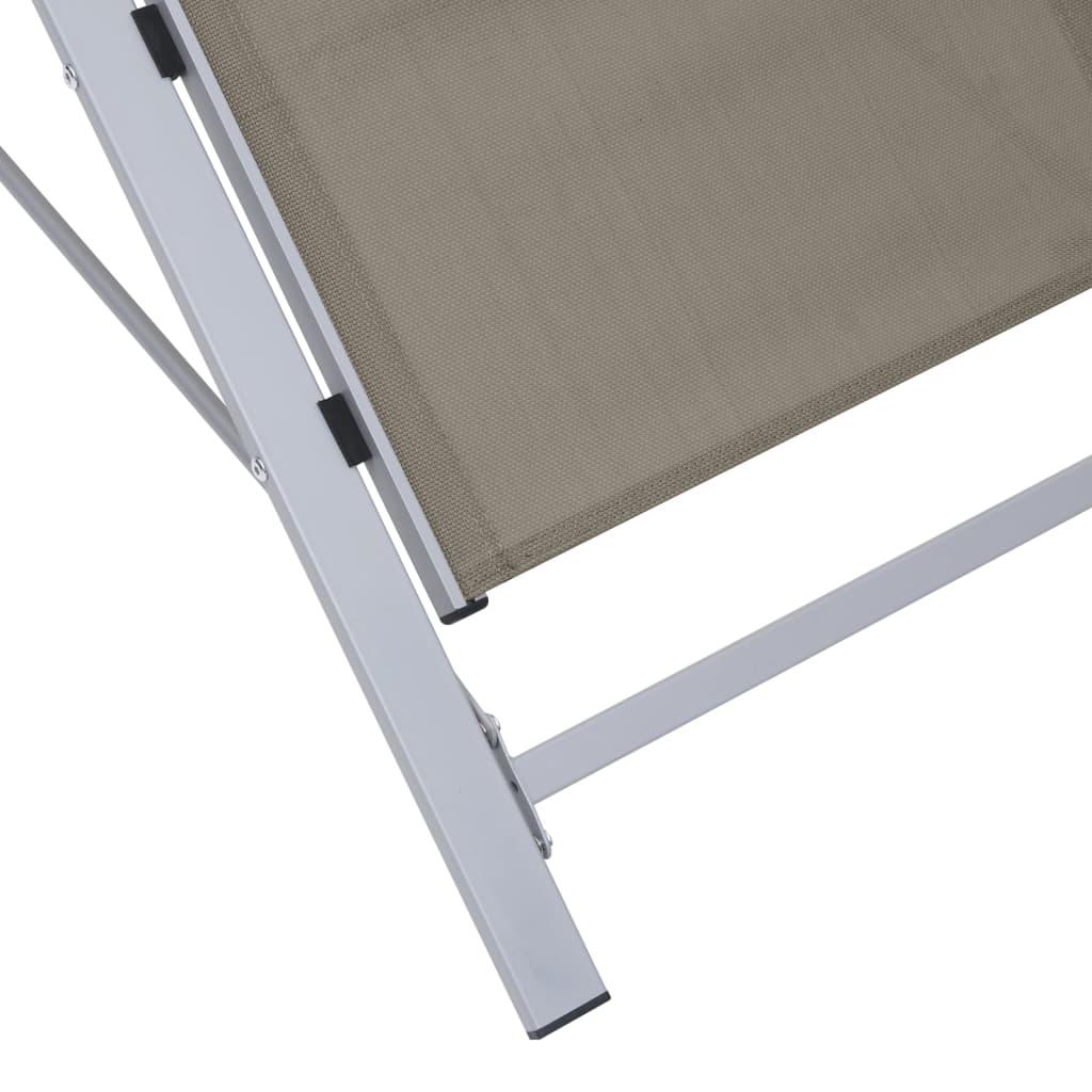 Sun Loungers 2 pcs with Table Aluminum Taupe at Set Shop and Smile