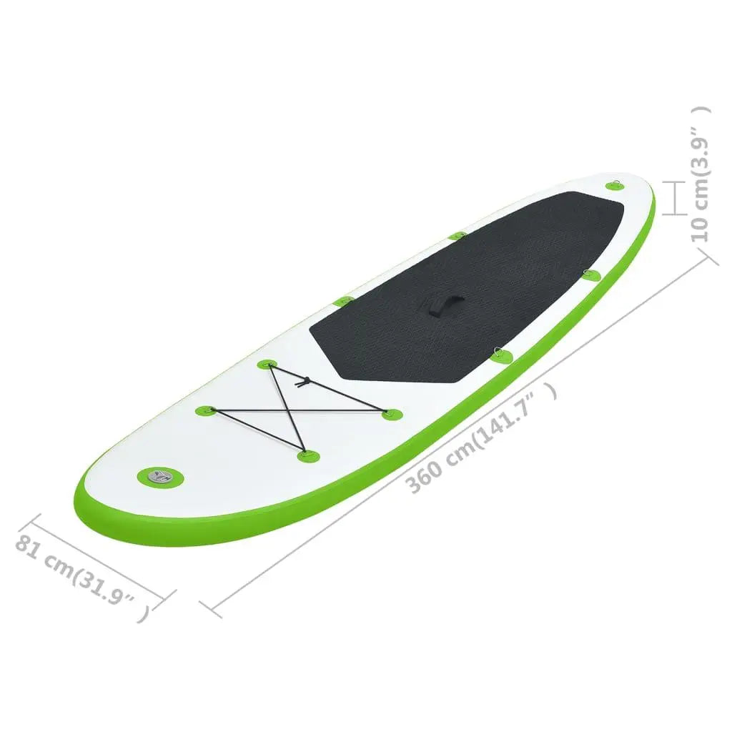 Inflatable Stand Up Paddle Board Set Green and White at Set Shop and Smile
