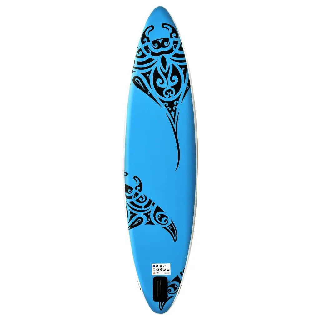 Inflatable Stand Up Paddleboard Set 144.1"x29.9"x5.9" Blue at Set Shop and Smile