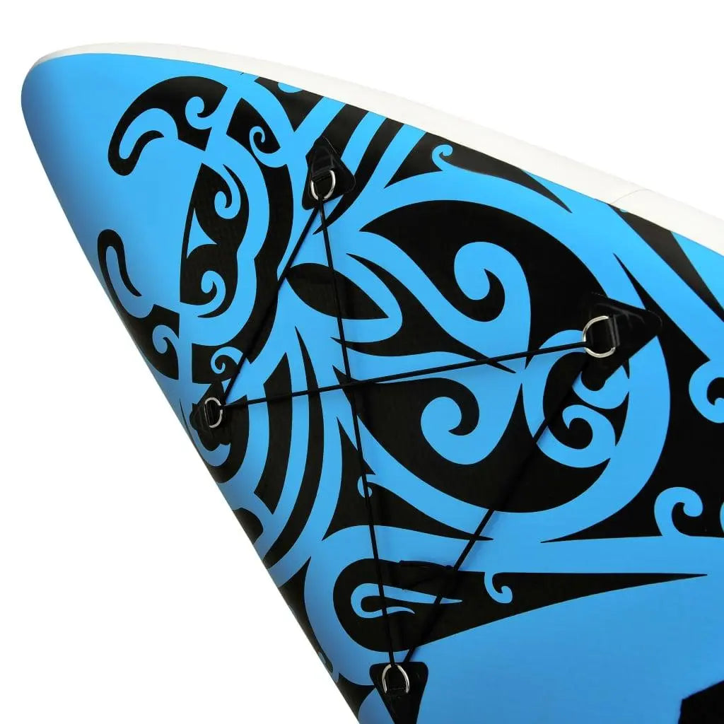 Inflatable Stand Up Paddleboard Set 144.1"x29.9"x5.9" Blue at Set Shop and Smile