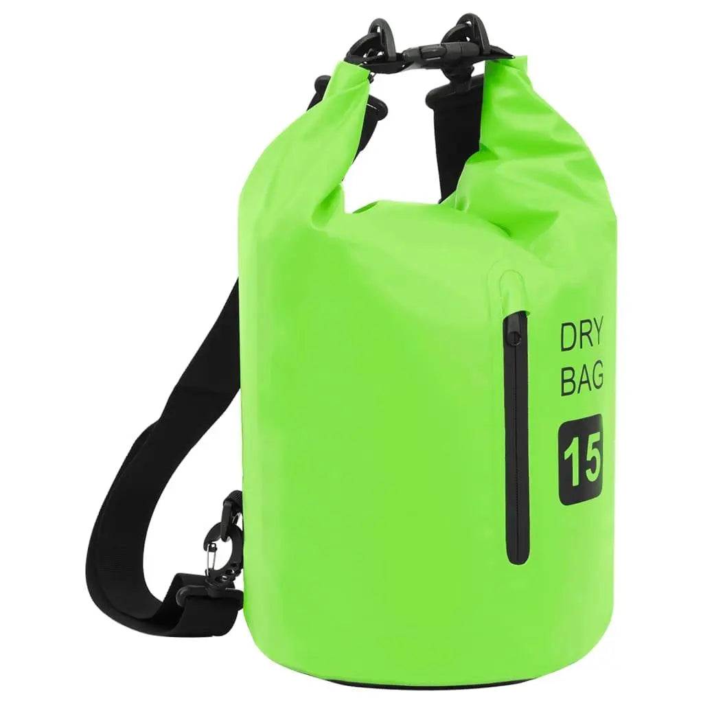 Dry Bag with Zipper Green 4 gal PVC at Set Shop and Smile