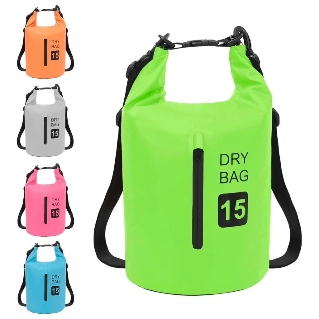 Dry Bag with Zipper Green 4 gal PVC at Set Shop and Smile
