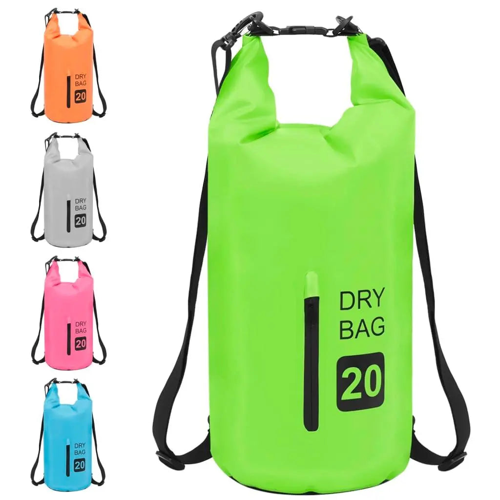 Dry Bag with Zipper Green 5.3 gal PVC at Set Shop and Smile