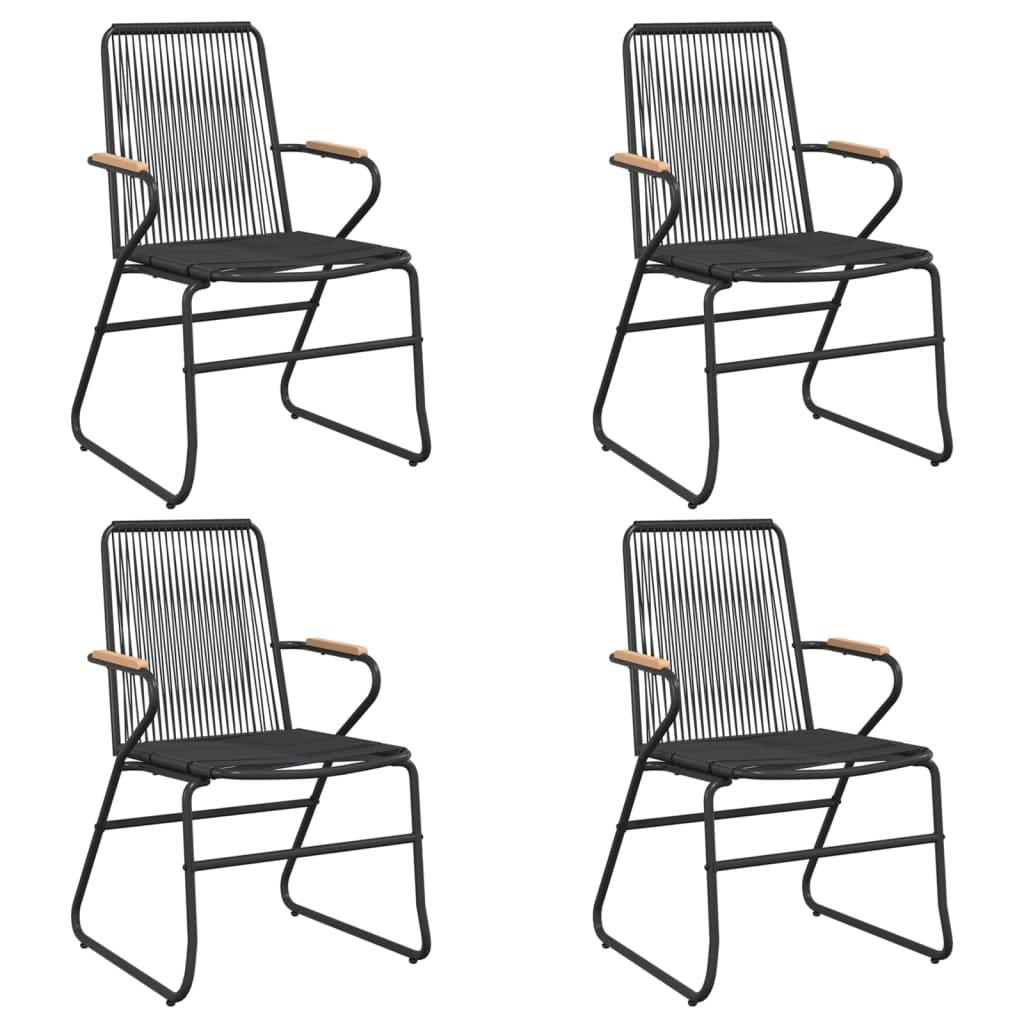 Patio Chairs 4 pcs Black 22.8"x23.2"x33.7" PVC Rattan at Set Shop and Smile