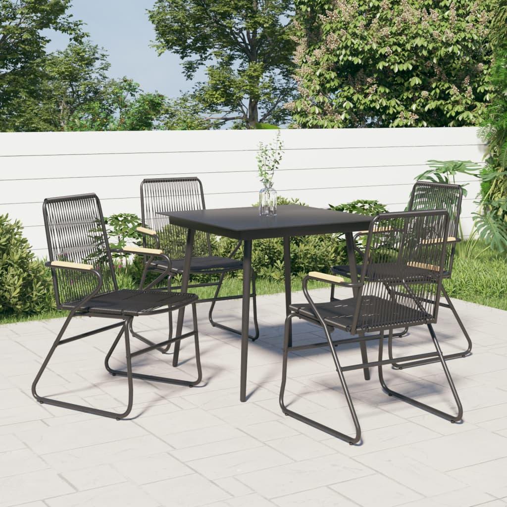 Patio Chairs 4 pcs Black 22.8"x23.2"x33.7" PVC Rattan at Set Shop and Smile