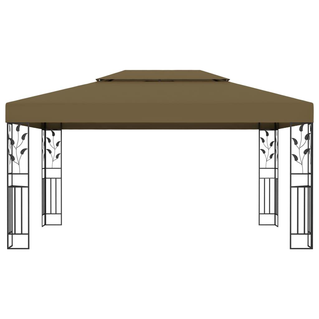 Gazebo with Double Roof 9.8'x13.1' Taupe 0.6 oz/ft² at Set Shop and Smile