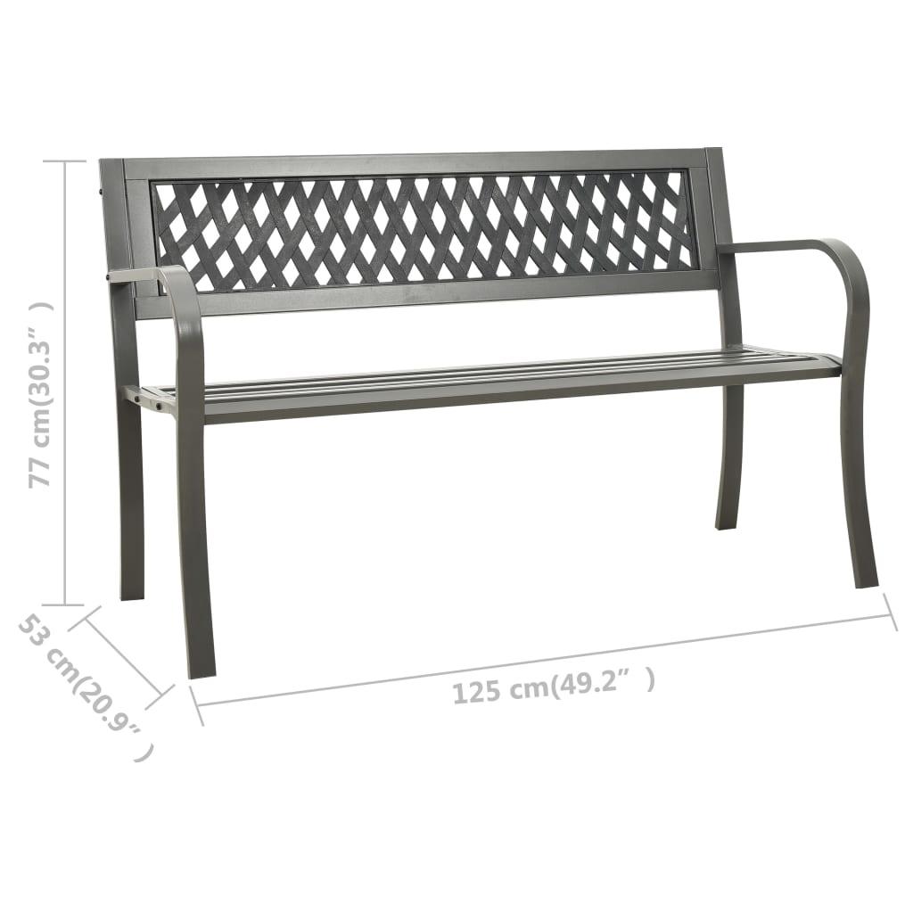 Patio Bench 49.2" Steel Gray at Set Shop and Smile