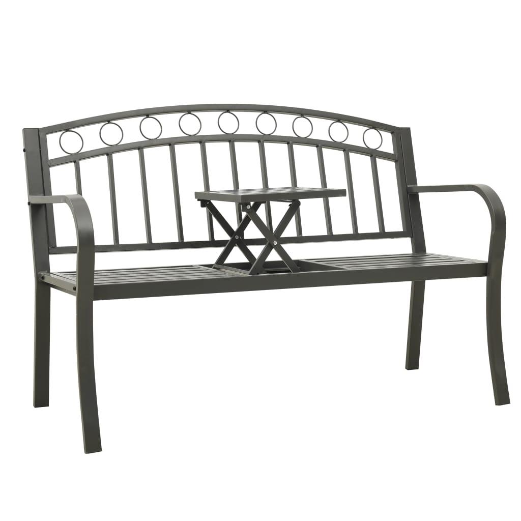 Patio Bench with a Table 49.2" Steel Gray at Set Shop and Smile