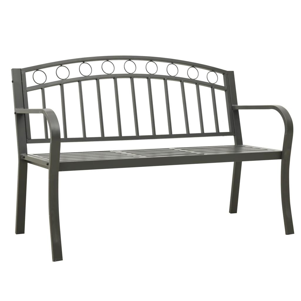 Patio Bench with a Table 49.2" Steel Gray at Set Shop and Smile