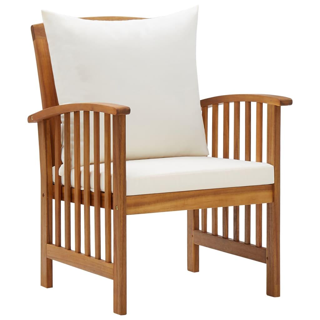 Patio Chairs with Cushions 2 pcs Solid Acacia Wood at Set Shop and Smile