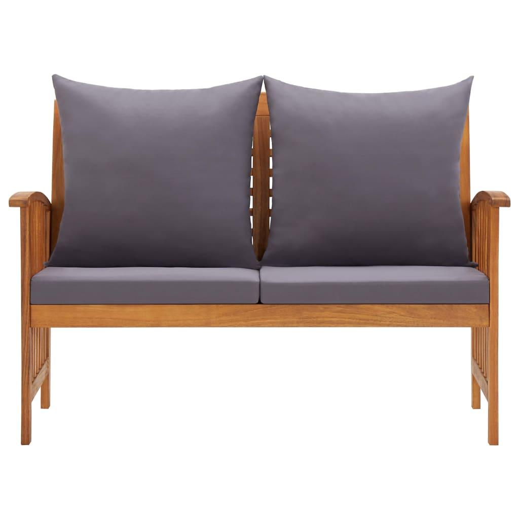 Patio Bench with Cushions 46.9" Solid Acacia Wood at Set Shop and Smile