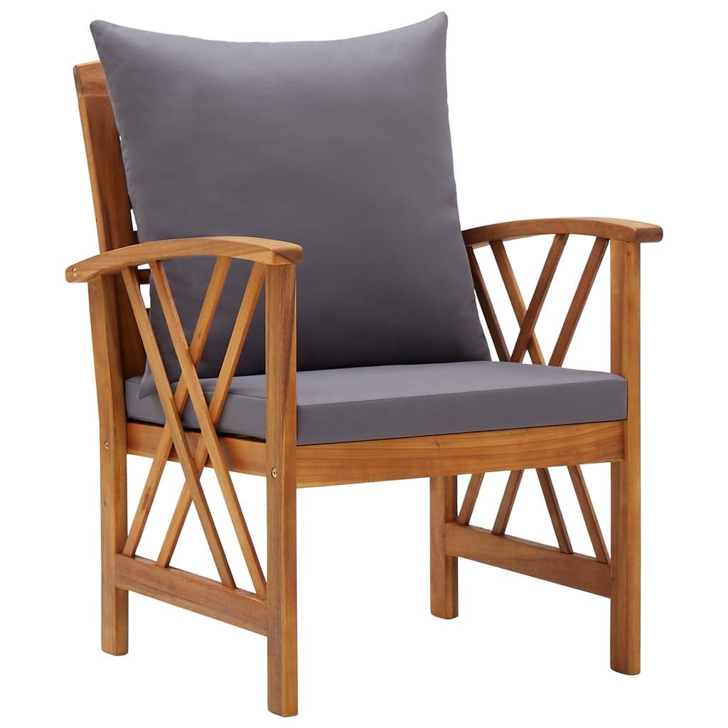 Patio Chairs with Cushions 2 pcs Solid Acacia Wood at Set Shop and Smile