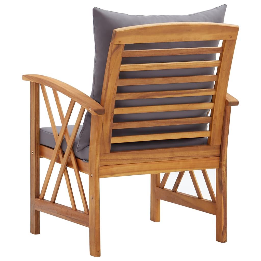 Patio Chairs with Cushions 2 pcs Solid Acacia Wood at Set Shop and Smile