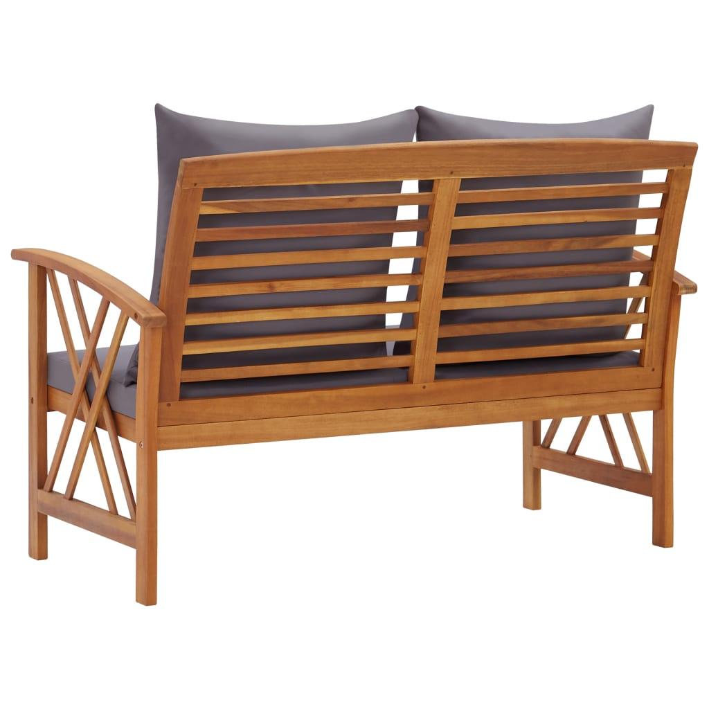 Patio Bench with Cushions 46.9" Solid Acacia Wood at Set Shop and Smile