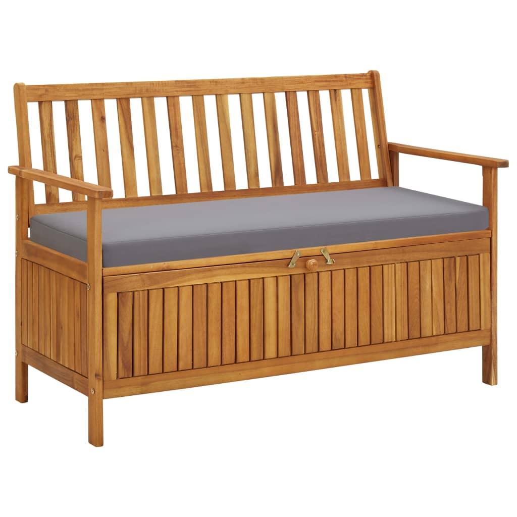 Patio Storage Bench 47.2" Solid Acacia Wood at Set Shop and Smile