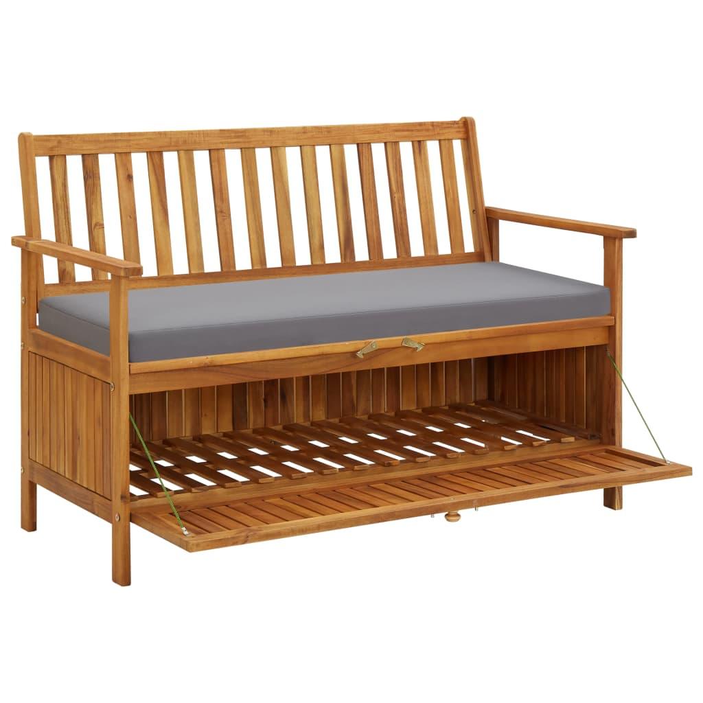 Patio Storage Bench 47.2" Solid Acacia Wood at Set Shop and Smile