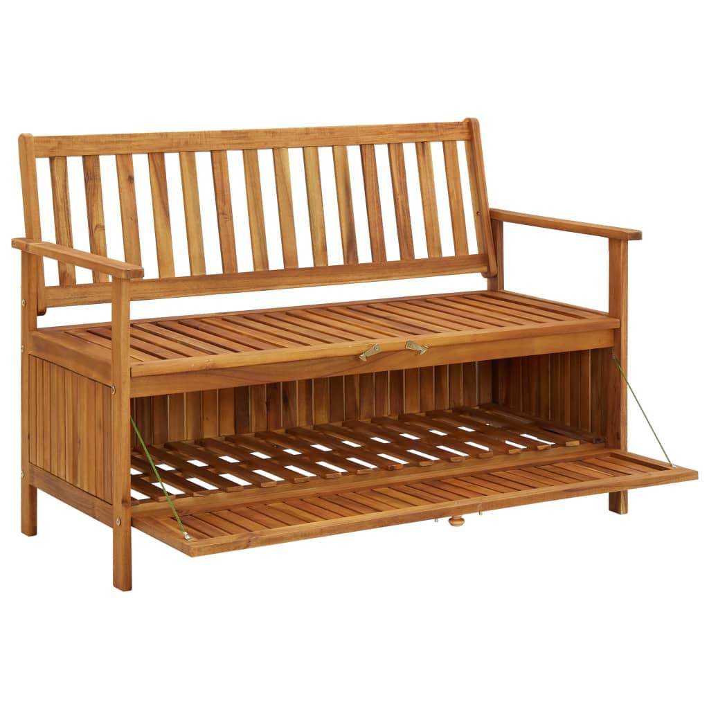 Patio Storage Bench 47.2" Solid Acacia Wood at Set Shop and Smile